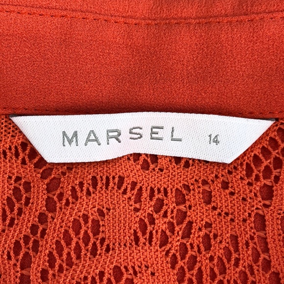 Marsel Orange Lace Back Peplum Hem Blouse - Picture 5 of 7